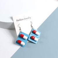 1 Pair Novelty Capsule Plastic Resin Women's Drop Earrings sku image 4