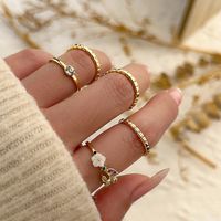 Fashion Butterfly Alloy Iron Plating Inlay Artificial Pearls Women'S Rings main image 4