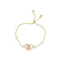 Sweet Peach Alloy Plating Artificial Pearls Women's Bracelets main image 3