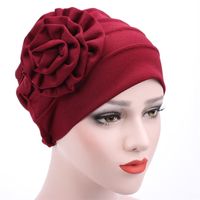 Women's Ethnic Style Solid Color Flower Beanie Hat main image 2