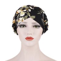 Women's Fashion Color Block Flower Leopard Beanie Hat main image 3
