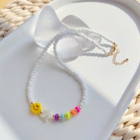 1 Piece Sweet Star Smiley Face Arylic Glass Copper Beaded Knitting Women's Necklace main image 8