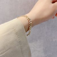 Fashion Grain Alloy Copper Inlay Artificial Pearls Women's Bracelets Earrings Necklace main image 5