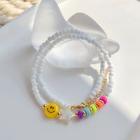1 Piece Sweet Star Smiley Face Arylic Glass Copper Beaded Knitting Women's Necklace main image 7