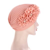 Women's Ethnic Style Flower Rhinestone Pearl Beanie Hat main image 3