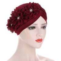 Women's Ethnic Style Flower Rhinestone Pearl Beanie Hat sku image 3