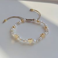 Mode Pentagramm Herzform Blume Perle Kupfer Perlen Überzug Armbänder 1 Stück main image 3