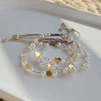 Mode Pentagramm Herzform Blume Perle Kupfer Perlen Überzug Armbänder 1 Stück main image 1