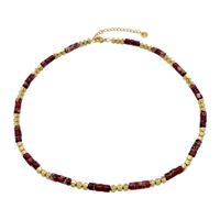 Simple Style Multicolor Stainless Steel Natural Stone Beaded Plating Necklace 1 Piece main image 3