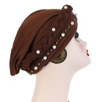 Women's Retro Solid Color Pearl Beanie Hat main image 5