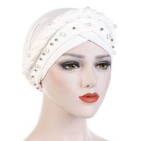 Women's Retro Solid Color Pearl Beanie Hat sku image 2