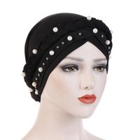 Women's Retro Solid Color Pearl Beanie Hat sku image 1