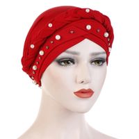 Women's Retro Solid Color Pearl Beanie Hat sku image 5