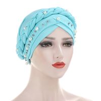 Women's Retro Solid Color Pearl Beanie Hat sku image 9