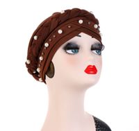 Women's Retro Solid Color Pearl Beanie Hat main image 4