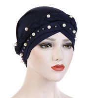 Women's Retro Solid Color Pearl Beanie Hat sku image 8