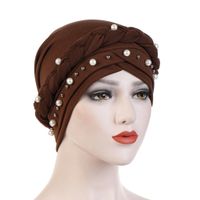 Women's Retro Solid Color Pearl Beanie Hat sku image 4