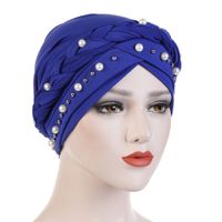 Women's Retro Solid Color Pearl Beanie Hat main image 2