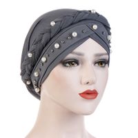 Women's Retro Solid Color Pearl Beanie Hat sku image 3
