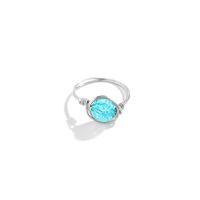 Simple Style Round Copper Inlay Opal Rings 1 Piece sku image 8