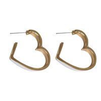 1 Pair Fashion Heart Shape Alloy Sterling Silver Plating Women's Hoop Earrings main image 2