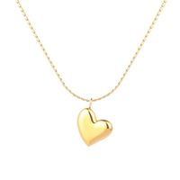 Simple Style Heart Shape Titanium Steel Plating Pendant Necklace 1 Piece main image 3