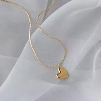 Simple Style Heart Shape Titanium Steel Plating Pendant Necklace 1 Piece main image 1