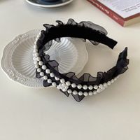 Mujeres Moda Forma De C Tela Hecho A Mano Perlas Artificiales Diamantes De Imitación Banda Para El Cabello sku image 25