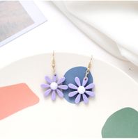 1 Pair Sweet C Shape Flower Plating Inlay Metal Artificial Gemstones Artificial Pearls Hoop Earrings Drop Earrings Ear Studs sku image 16