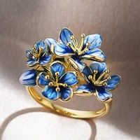 1 Piece Fashion Flower Alloy Inlay Artificial Gemstones Women's Rings main image 3