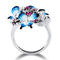 1 Piece Fashion Flower Alloy Inlay Artificial Gemstones Women's Rings main image 4