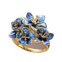 1 Piece Fashion Flower Alloy Inlay Artificial Gemstones Women's Rings main image 6