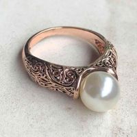 1 Piece Simple Style Waves Alloy Inlay Artificial Pearls Women's Rings main image 3