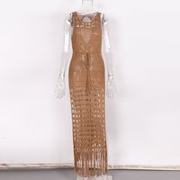 Women's Beach Solid Color Tassel 1 Piece Cover Ups main image 3