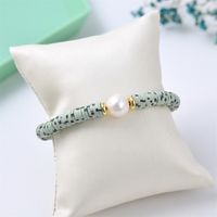 1 Piece Fashion Round Pearl Soft Clay Copper Knitting Gold Plated Women's Bracelets sku image 5