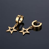 1 Piece Vintage Style Star Stainless Steel Plating Hollow Out Drop Earrings main image 5