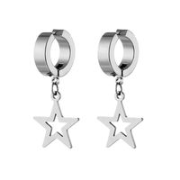 1 Pièce Style Vintage Star Acier Inoxydable Placage Évider Boucles D'oreilles sku image 2