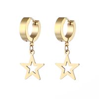 1 Piece Vintage Style Star Stainless Steel Plating Hollow Out Drop Earrings sku image 4