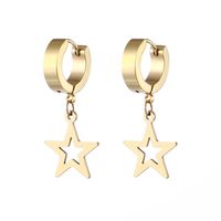 1 Pièce Style Vintage Star Acier Inoxydable Placage Évider Boucles D'oreilles sku image 4