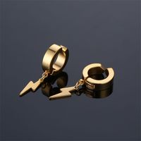1 Piece Cool Style Lightning Stainless Steel Plating Drop Earrings Ear Clips main image 5