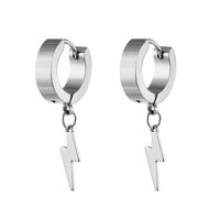 1 Pièce Style Cool Foudre Acier Inoxydable Placage Boucles D'oreilles Clips D'oreille main image 3