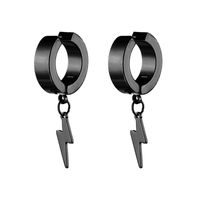 1 Piece Cool Style Lightning Stainless Steel Plating Drop Earrings Ear Clips main image 2