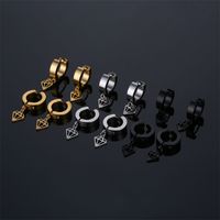 1 Piece Simple Style Solid Color Stainless Steel Plating Hollow Out Drop Earrings Ear Clips main image 1