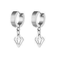 1 Piece Simple Style Solid Color Stainless Steel Plating Hollow Out Drop Earrings Ear Clips main image 4