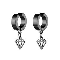 1 Piece Simple Style Solid Color Stainless Steel Plating Hollow Out Drop Earrings Ear Clips main image 5