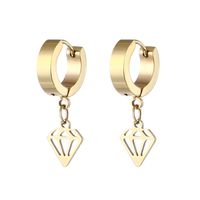 1 Piece Simple Style Solid Color Stainless Steel Plating Hollow Out Drop Earrings Ear Clips sku image 4