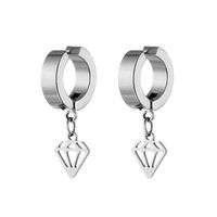 1 Piece Simple Style Solid Color Stainless Steel Plating Hollow Out Drop Earrings Ear Clips sku image 2