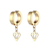 1 Piece Simple Style Solid Color Stainless Steel Plating Hollow Out Drop Earrings Ear Clips sku image 6