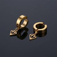 1 Piece Simple Style Solid Color Stainless Steel Plating Hollow Out Drop Earrings Ear Clips main image 3