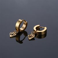 1 Piece Simple Style Solid Color Stainless Steel Plating Hollow Out Drop Earrings Ear Clips main image 2